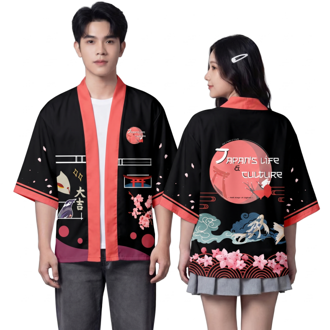 HAORI HỌA TIẾT CAM-1